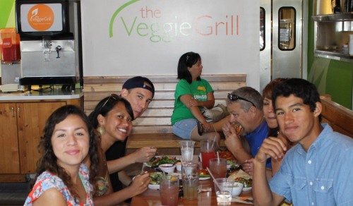 family at veggie grill